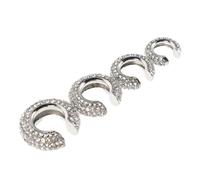Holibanna Set 4 Pezzi Orecchini Ear Cuff Donna Clip-on Non Trafitto Strass Bianchi in Rame Design Elegante per Uso Quotidiano e Feste