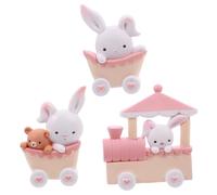 Holibanna Set Di 3 Ornamenti in Resina A Forma Di Coniglio Per Torte Decorazioni Per Torte Di Bambole Adorabili E Creativi