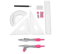Holibanna Set per Disegno Geometrico Compasso e Goniometro in Plastica e Lega, Design Multifunzionale e Leggero, per Studenti a Casa per Progettazione Architettonica