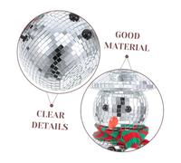 Holibanna Snowman Figurine With Knitted Scarf And Hat Mirrored Disco Ball Decoration For Winter Holiday Party Reflective Surface For Effects Compact Tabletop Decor