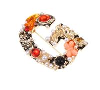 Holibanna Spilla da Donna Lettera G in Lega Elegante e Delicata, Accessorio alla Moda per Feste e Abbigliamento Quotidiano, Decorazione Unica per Cappelli e Borse