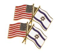 Holibanna Spilla in Lega 2 Pezzi Bandiere Usa e Israele, Spilla Da Bavero Decorativa Per Feste, Cerimonie e Abbigliamento, Accessorio Patriottico Per Donne e Uomini