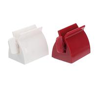 Holibanna Spremi-dentifricio Rotante in Plastica 2 Pezzi Rosso e Bianco, Distributore Automatico Di Dentifricio Per Bagno, Erogazione Uniforme Per Risparmio Fino Al 30%