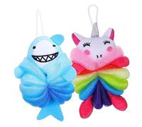 Holibanna Spugne Da Bagno Per Bambini Luffa Da Doccia A Forma Di Unicorno E Squalo Spugna Esfoliante Per Corpo Cordino Per Appendere Per Pulizia Del Bagno