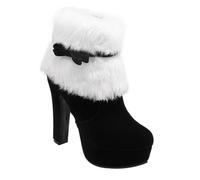 Holibanna Stivaletti Donna Invernali Plateau con Grosso e Piattaforma Stivaletti Corti con Laterale Scarpe Natalizie per Donne per Feste di Natale e Giorni