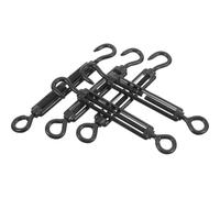 Holibanna Tendicavo a Occhiello e Gancio Nero 5 Pezzi in Acciaio Inox | Finitura Elettroforetica Nera, Acciaio Inox 304, per Tende, Cancelli e Tralicci da Giardino