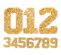 Holibanna Toppe Termoadesive Numeriche Strass, Oro, per Borsa e Scarpe, per Rammendo e Rinforzo, Facili da Usare, Decorative e Pratiche