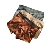 Holibao Boxer da uomo in seta di ghiaccio elegante in seta di gelso, di lusso, traspirante, anti sfregamento, boxer in seta fredda e asciutta, Set B., L