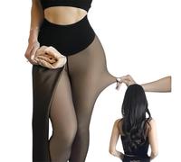 Holibao Nuova fascia di compressione e un'opzione di cucitura, i leggings originali magici foderati in pile modellanti con una sola cucitura,Collant caldi a gamba nuda taglie forti,Collant a