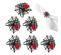 Holida - Portatovaglioli di Halloween - Pratiche fibbie in metallo ragnatela, spettrale portatovaglioli, elegante decorazione per la tavola per feste | per Halloween, cena, matrimonio, banchetto