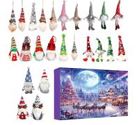 Holiday 24-Day Christmas AdventCalendar, Classic Countdown Calendar with 24 Plush Gnome Pendenti, Fun Collectible Decoration Set for Christmas Tree Room Wall Fireplace Display