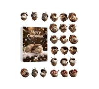 Holiday Animal Pendant Countdown Calendars - 24 Day Flat Acrylic for Festive Fun | Advent Calendars with Cute Animal Charm, Ideal for Family, Friends, Teens, Adults, Tree, Window, Wall, Mantel Use