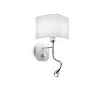 Holiday applique LED con paralume bianco e luce lettura per camera da letto [EEK: A]
