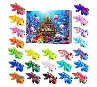 Holiday Axolotl Countdown - Jointed 3D Print Collectibles - Festive Present | 24 Days Christmas Calendar Countdown Kids, Girls, Boys, Party Favors, Holiday, Tabletop, Fireplace, Mantel