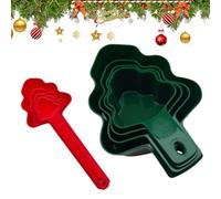 Holiday Baking Measuring Set, 8-Piece Cups and Spoons with Vibrant Non-Slip Handles, Kitchen Scoops for Cooking, Baking, Festive Home or Wedding Celebrations 8.27 Inches
