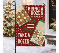Holiday Biscuits Exchange Quote Biscuit Christmas Garden Flag 30,5 x 45,7 | Biscotti swap tema, bandiera da cortile, decorazione per vacanze all'aperto, accenti stagionali invernali, tipografia vivace