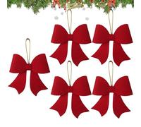 Holiday Bows - Christmas Bows | Decorative Bows | Non-Woven Red Bow Christmas Decor, Christmas Decor, Classic Twist Tie Bows, Golden Lanyard Christmas Bows - Christmas Tree Wreath Bows