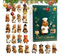 Holiday Capybara Set - Christmas Acrylic Calendar for Seasonal Cheer | 24 Day Mini Figurines with Playful Design & Advent Display for Desk Decoration Stocking Stuffer Window Ledge and Party Fun
