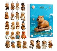 Holiday Capybara Set - Christmas Acrylic Calendar for Seasonal Cheer | 24 Day Mini Figurines with Playful Design & Advent Display for Desk Decoration Stocking Stuffer Window Ledge and Party Fun