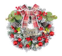 Holiday Christmas Wreath Inviting with Luxurious Bowknot and Wall for Home Adornment Christmas Bauble Garlands Decors