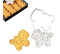 Holiday Cookie Cutter - Cookie Cutter 3d Printed, Non Stick Molds 2026, Horse Year Baking Dough, Dough Pastry Pie Mold, Cute Cooking Mold, Easy Clean Durable Kitchen Tool for Baking Fun