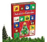 Holiday Countdown Box - 25 x 17 x 4 cm Foldable Paper Gift Container, 24 Grid Wrapping Calendar | Festive Advent Organizer with Detachable Design, Fun Surprise Holder for Family Vacation Classroom