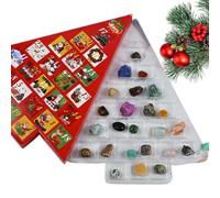 Holiday Countdown Calendar 2026 - 24 Days Stone Festive Tree Funny Decor | Christmas Calendar Countdown Hole Box for Kids Boys Girls | Home Party Favors Stocking Stuffers Holiday New Year Holiday 2026