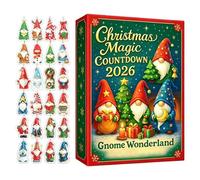 Holiday Countdown Calendar, 24 Day Christmas Gnome Set, Acrylic 2D Ornament
