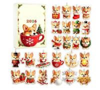 Holiday Countdown Calendar - 24 Days Cat Dog Christmas Tree Ornaments