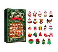 Holiday Countdown Collectibles, Miniature Christmas Figures, 24 Day Advent | Count Down To Christmas Mini Figurines 14.1x3.1x21cm, For Tree Wall Door Mantel Bookshelf Kids Collectors