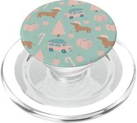Holiday Doxie Pattern con regali e bastoncini di zucchero PopSockets PopGrip per MagSafe