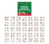 Holiday Face Stickers For Kids - 35 Sheets Classic Waterproof, Santa Body Stickers Glow-in-The-Dark, For Hands Face Arms Girls Pupils Children Students Parade Party School Event, 9x9cm/3.54x3.54 Inch