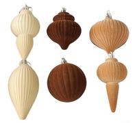 Holiday For Tree Hanging Ornament - Palla floccata con finitura in velluto, design europeo con plastica per un uso stagionale prolungato (A)