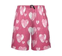 Holiday Hearts A - Pantaloncini da pigiama da uomo, morbidi, con coulisse e tasche, Multicolore, S