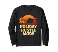 Holiday Hustle Mode Divertente Vintage Tramonto Babbo Natale Maglia a Manica