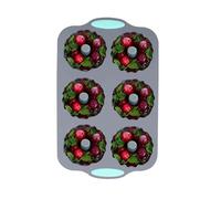 Holiday Ice Mold Set - Silicone 6 Cavity Reusable Craft Tray, Festive Wreath Shape Maker | Design flessibile Easy Release Tool Multi Use Tool for Freezer Chocolate Cake Food Baking Whiskey Cocktail