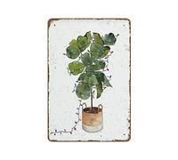 Holiday Lights Potted Fiddle Leaf Fig Plant Christmas Lights HolidayNovelty Busted Knuckle Garage Welding Shop Retro Tin Metal Sign 20,3 x 30,5 cm Metal Vintage Signs Retro Aluminum Gift Antique Farm