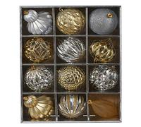Holiday Lux - Set di decorazioni per albero di Natale, infrangibili, 12 punti, 100 mm, con scatola riutilizzabile