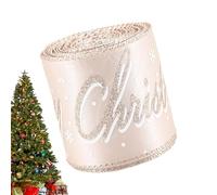Holiday Ribbon - 6.5 Ft Champagne Webbing Strap for Gift Wrapping, Tree Trimming with Crafting Function, Ribbon for Wreath Making, Floral Bouquets and Present Decorations, 6.5 Feet