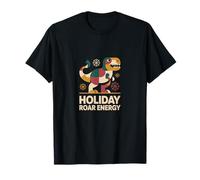 Holiday Roar Energy Retro Dino Vibes Maglietta