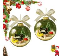 Holiday Sewing Ornament, Christmas Decorations, Personalized Quilter Christmas Keepsake, Sewer Gift, Sewings Lovers Gift for Quilter, Seamstress Acrylic Ornaments Xmas Tree Decor(Stylea,2pcs)