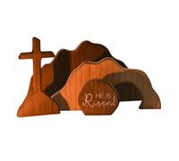 Holiday Table Nativity Decorations - Empty Tomb Resurrection Scene Ornament, Handcrafted Religious Easter Tabletop Display | Inspirational Christian Home Accent for Living Room, Office, Church