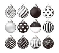 Holiday Tree Baubles - Wooden 2D Ornament, Decorative Ball Set | 8 cm Shatterproof Design With Festive Finish, Stylish Hanging Accessory for Party Celebration Home Fireplace Christmas Winter Display