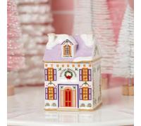 Holiday Village - Set di mini barattoli natalizi per case di pan di zenzero, decorazione natalizia da cucina, candela o cera, decorazione per piano di lavoro per le vacanze (#E)