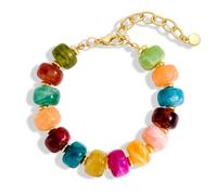 HolidayQbee Braccialetti di perline per le donne delicato braccialetto grosso perline boho estate braccialetto moda trendy pietra perline braccialetto spiaggia gioielli regali, Medium, Non pietra