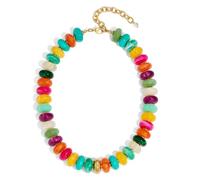HolidayQbee Collana con perline da donna con perline grosse collana girocollo Boho ovale perline collane moda moda moda estate spiaggia gioielli regali, Resina, Non pietra preziosa