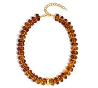HolidayQbee Collana con perline da donna con perline grosse collana girocollo Boho ovale perline collane moda moda moda estate spiaggia gioielli regali, Resina, Non pietra preziosa