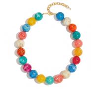 HolidayQbee Collana con perline grosse per le donne collana girocollo con perline grandi colorate alla moda alla moda estate boho grandi collane con perline da spiaggia vocazione vacanza gioielli