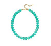 HolidayQbee Collane grosse in resina da donna, collana girocollo in giada chiara a forma di botte, stile boho, da donna, regolabile, da spiaggia, estiva