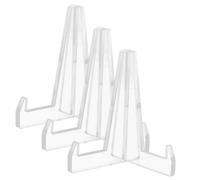 HOLIDYOYO 1 Set Rack di Stoccaggio della Piastra in Porcellana in Cremagliera Decorativo Opera d'Arte Mostra Espositore Supporto per Espositore per Artigianato Acrilico 3 Pezzi